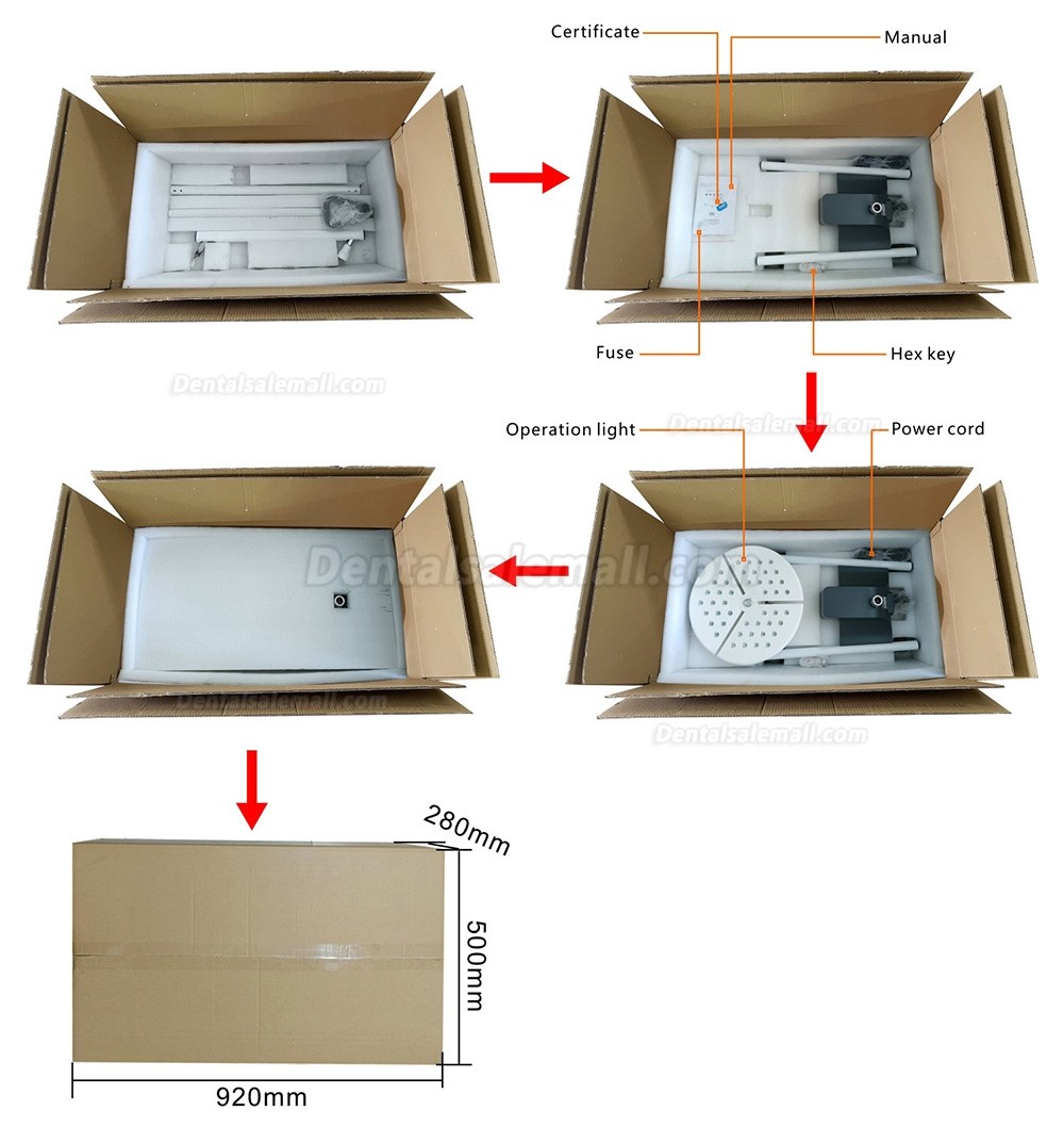 KWS KD-2036L-4 80W Mobile Floor Standing Dental LED Surgical Light with 4 Casters